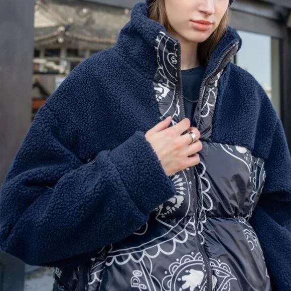 BOHO STYLE COLDBREAK Floral Print Teddy Winter Coat - Picture 5 of 13